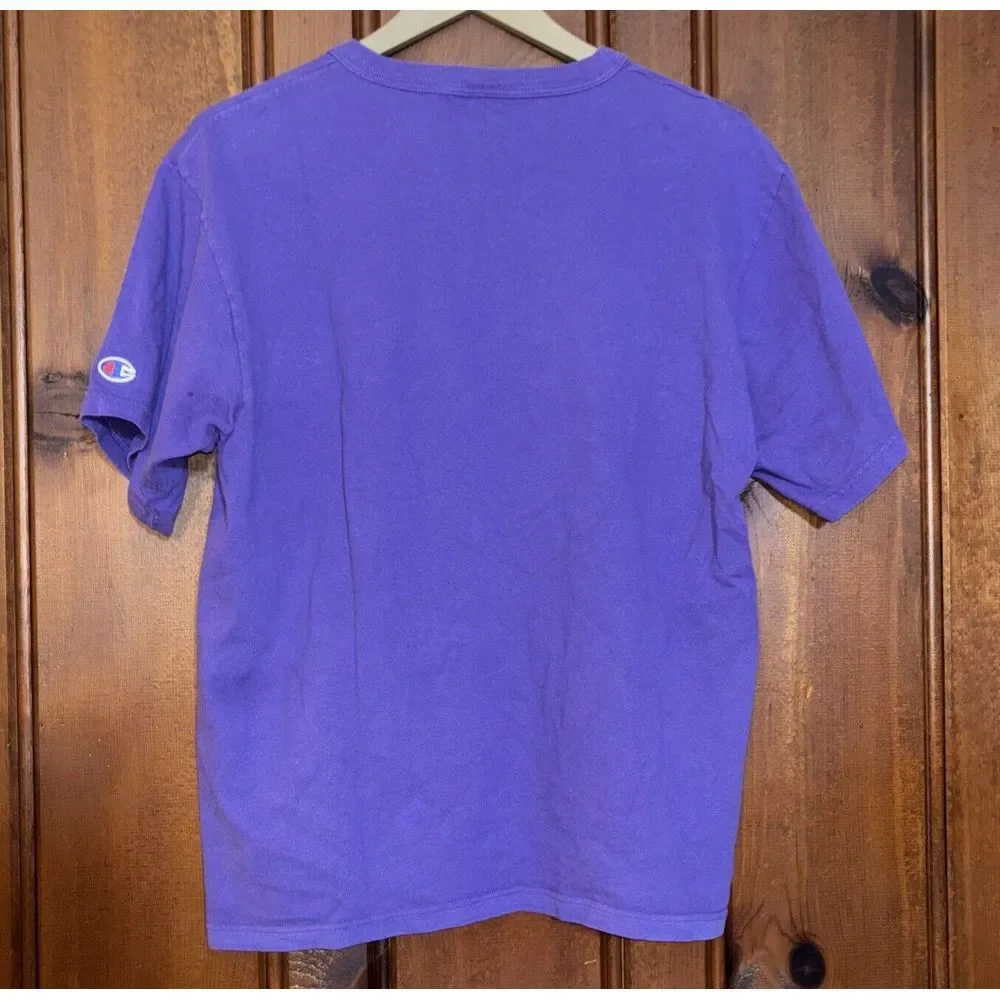 VTG 90s Champion Eastern Illinois University EIU Tee Large Purple‎ Black White - Picture 4 of 9